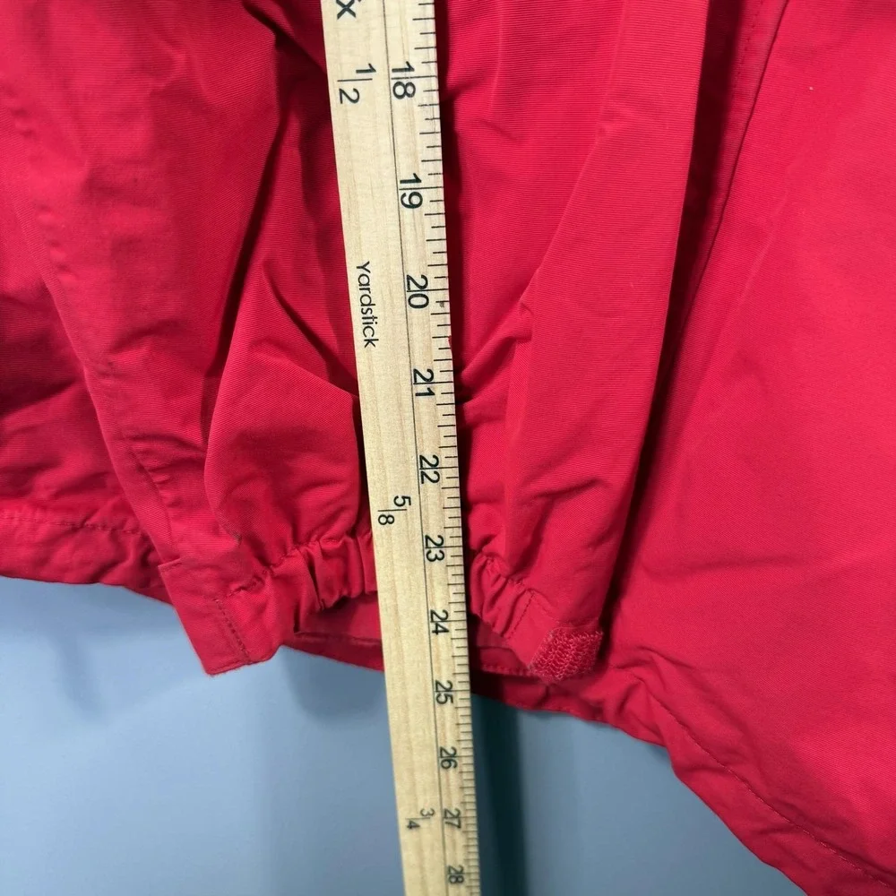 The North Face Jacket Mens Medium Red Gray HyVent Hooded Waterproof Ski Shell